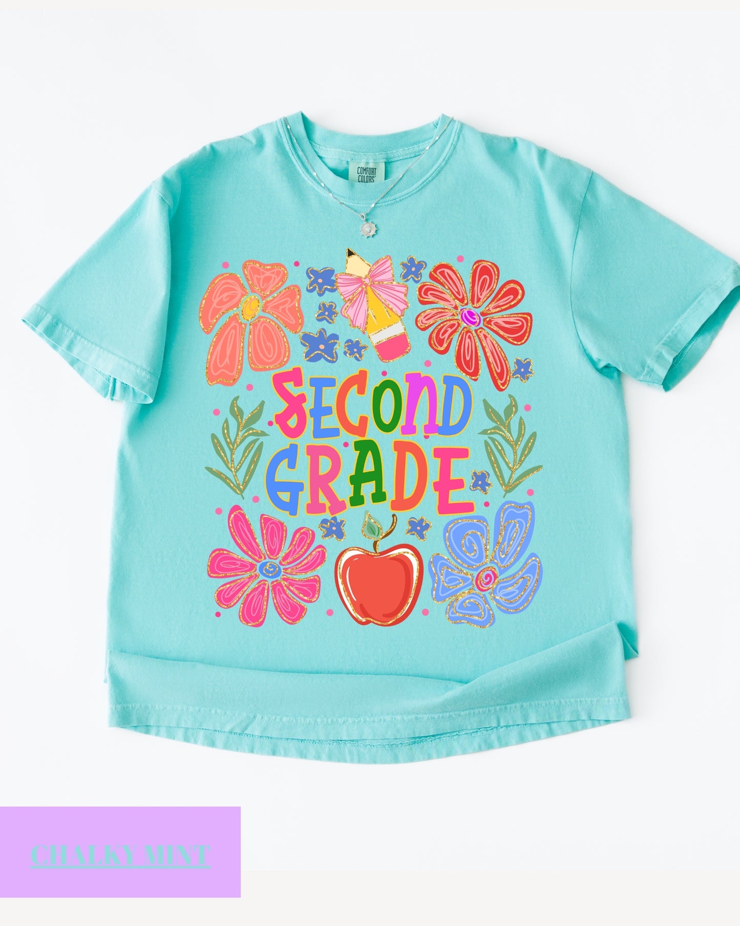 Comfort Colors® Second Grade Teacher Shirt, Back to School 2nd Grade Tee, Teacher Appreciation Gift, Cute Floral Elementary School Shirt