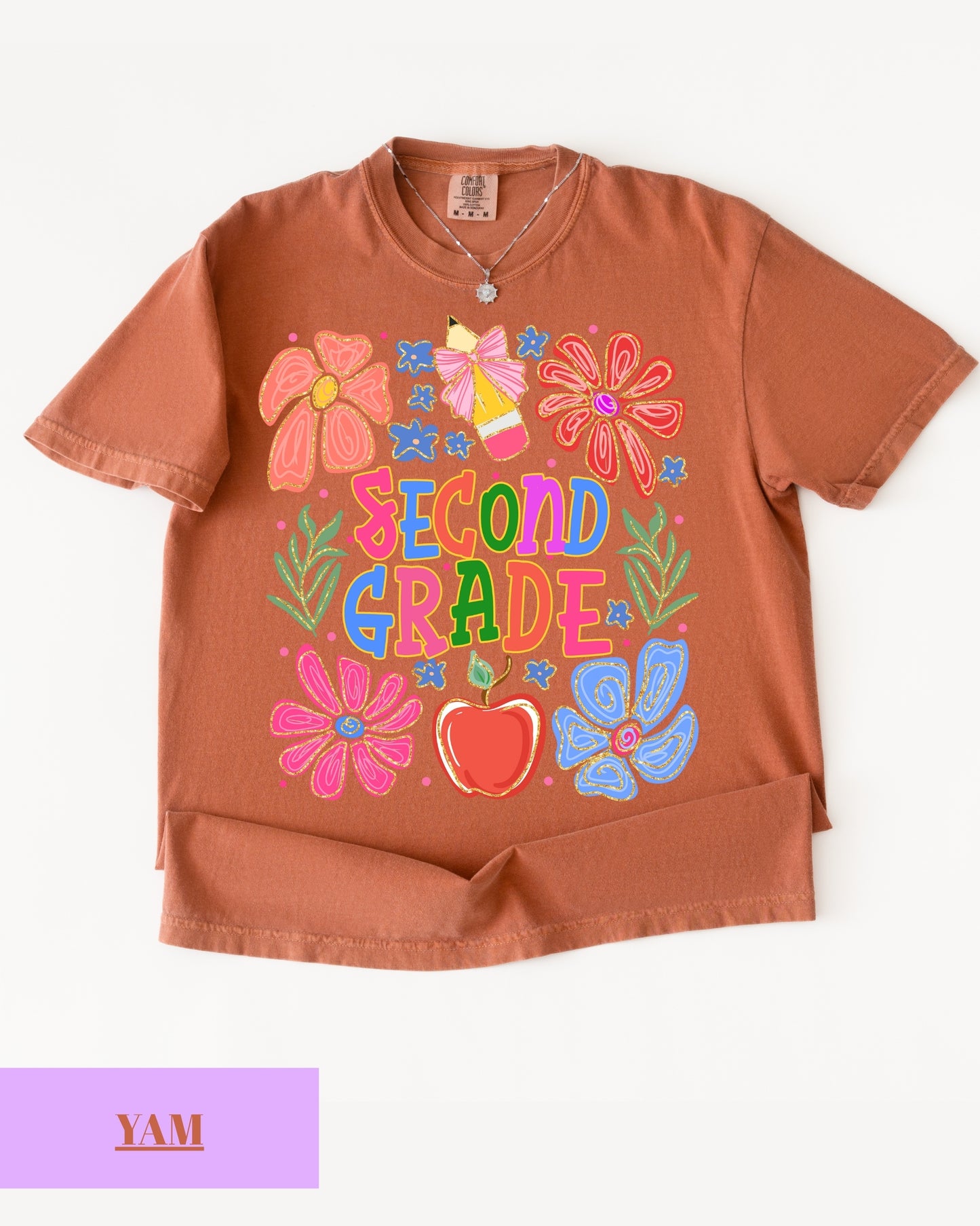 Comfort Colors® Second Grade Teacher Shirt, Back to School 2nd Grade Tee, Teacher Appreciation Gift, Cute Floral Elementary School Shirt