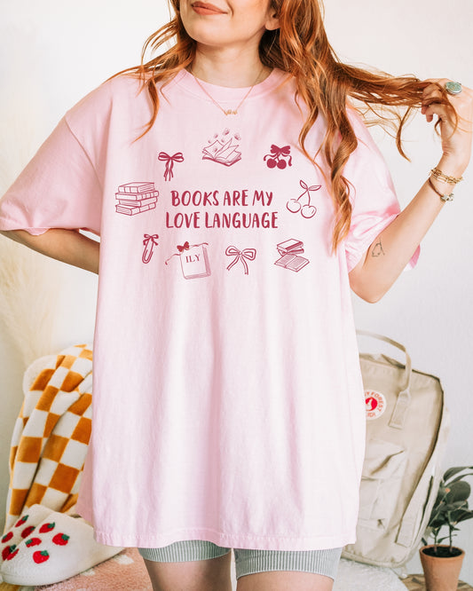 Books Are My Love Language Unisex %100 Cotton T-Shirt - Perfect Gift for Book Lovers- Premium Quality