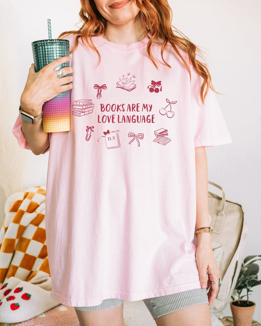 Books Are My Love Language Unisex %100 Cotton T-Shirt - Perfect Gift for Book Lovers- Premium Quality