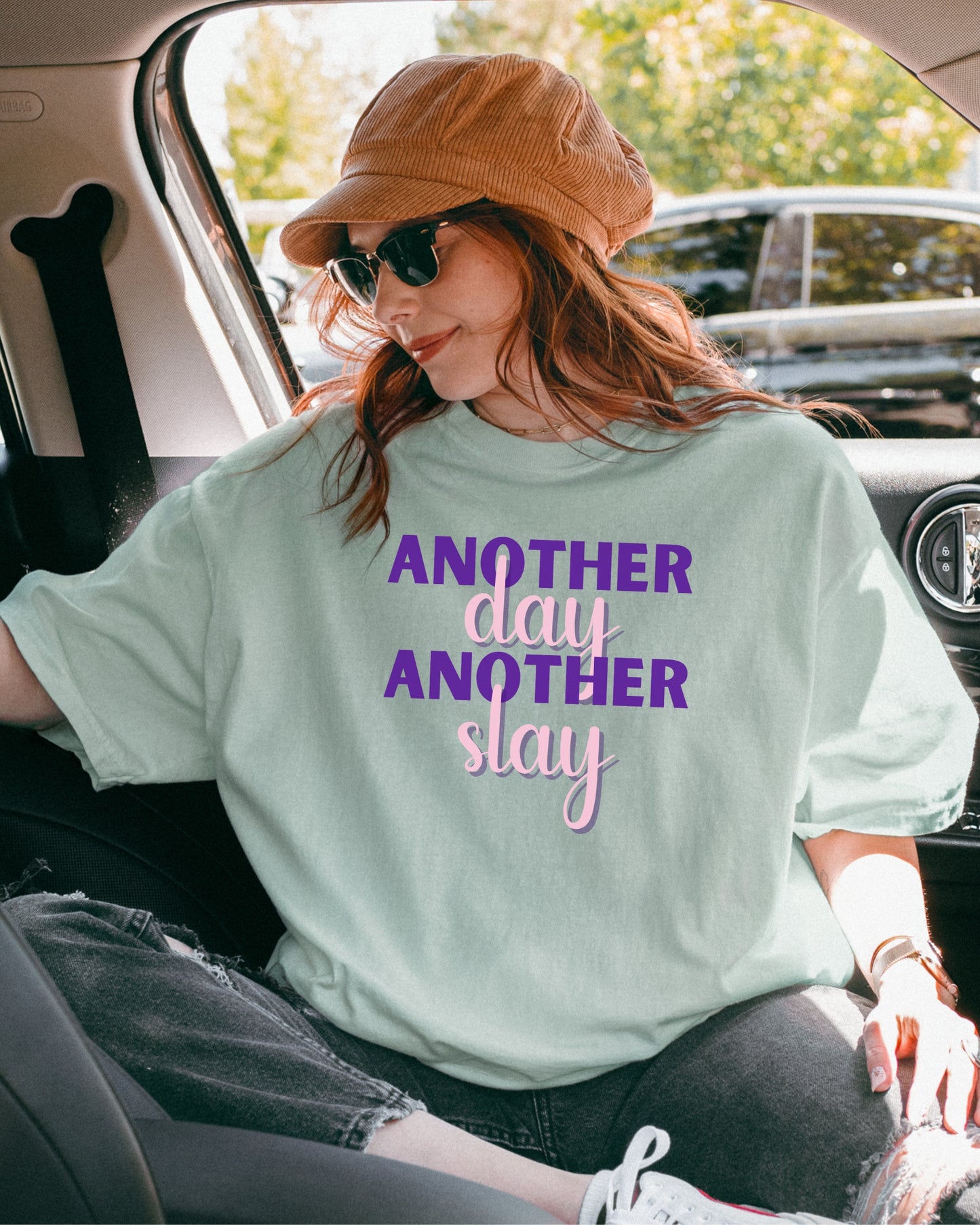 Woman - 'Another Day Another Slay' Oversize Comfort T-shirt- Slay Shirt
