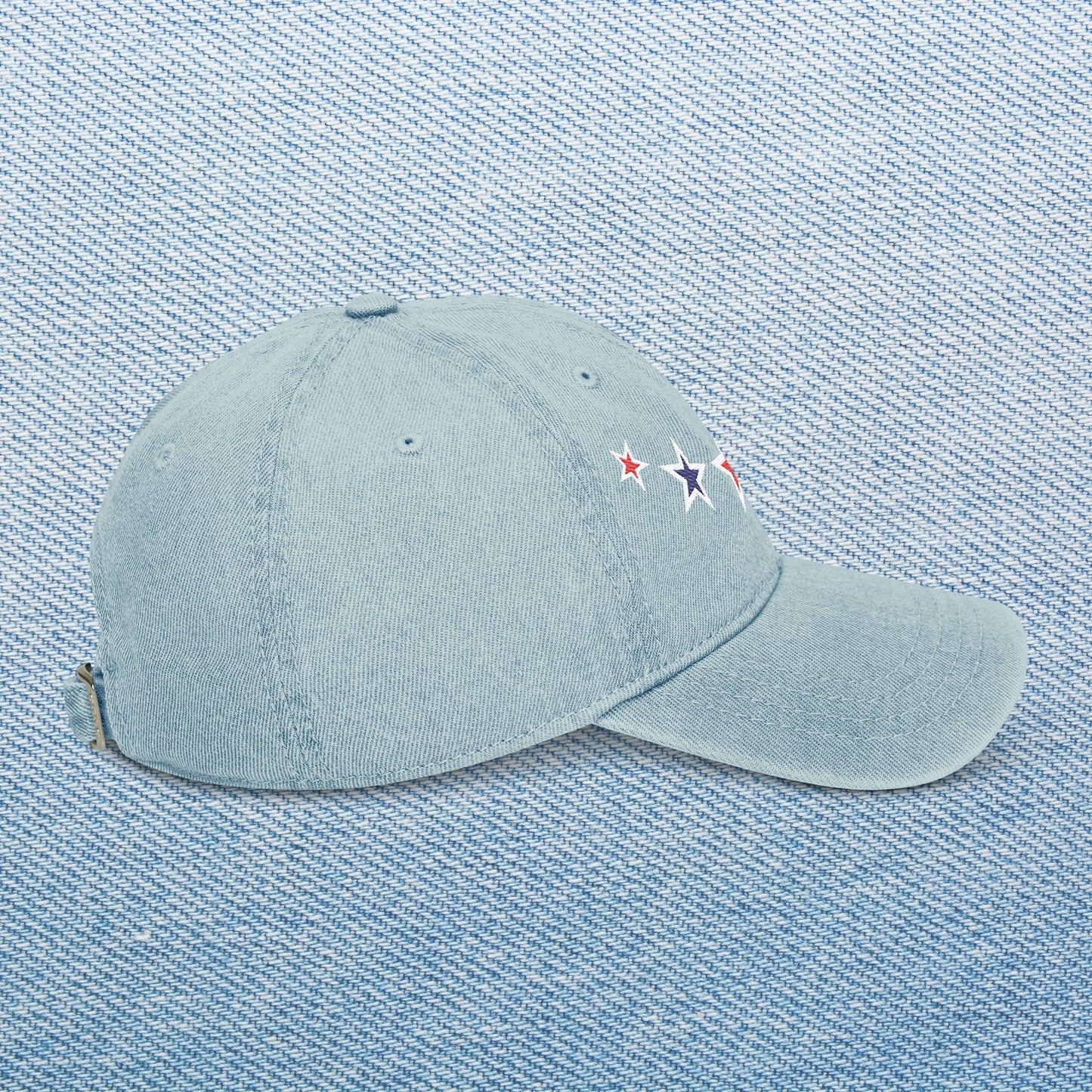 Memorial Day Embroidered Denim Hat with Stars - Casual Style for All Occasions