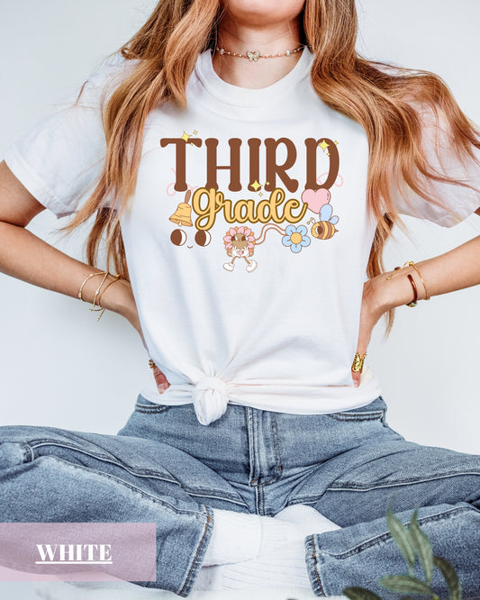 Comfort Colors® Groovy Third Grade Teacher Shirt, Back to School 3rd Grade Tee, Teacher Appreciation Gift, Cute Elementary School Gift