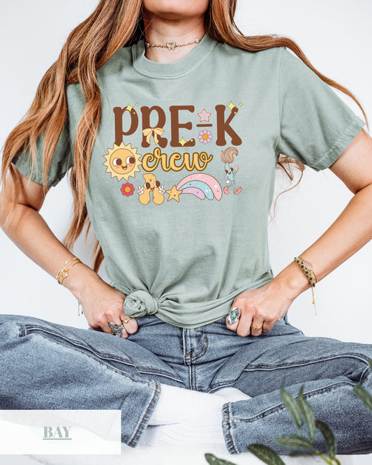 Comfort Colors® Pre K Teacher T-Shirt, Pre-K Crew, Groovy Pre K Tee, Pre K Dream Team, Pre-K Squad, PreK Team, Preschool Teacher Gift