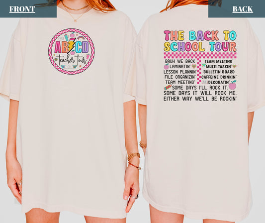 Comfort Colors® The Back To School Tour Cute Teacher Shirt, Teacher Appreciation Gift, Back To School, Teacher T-shirt