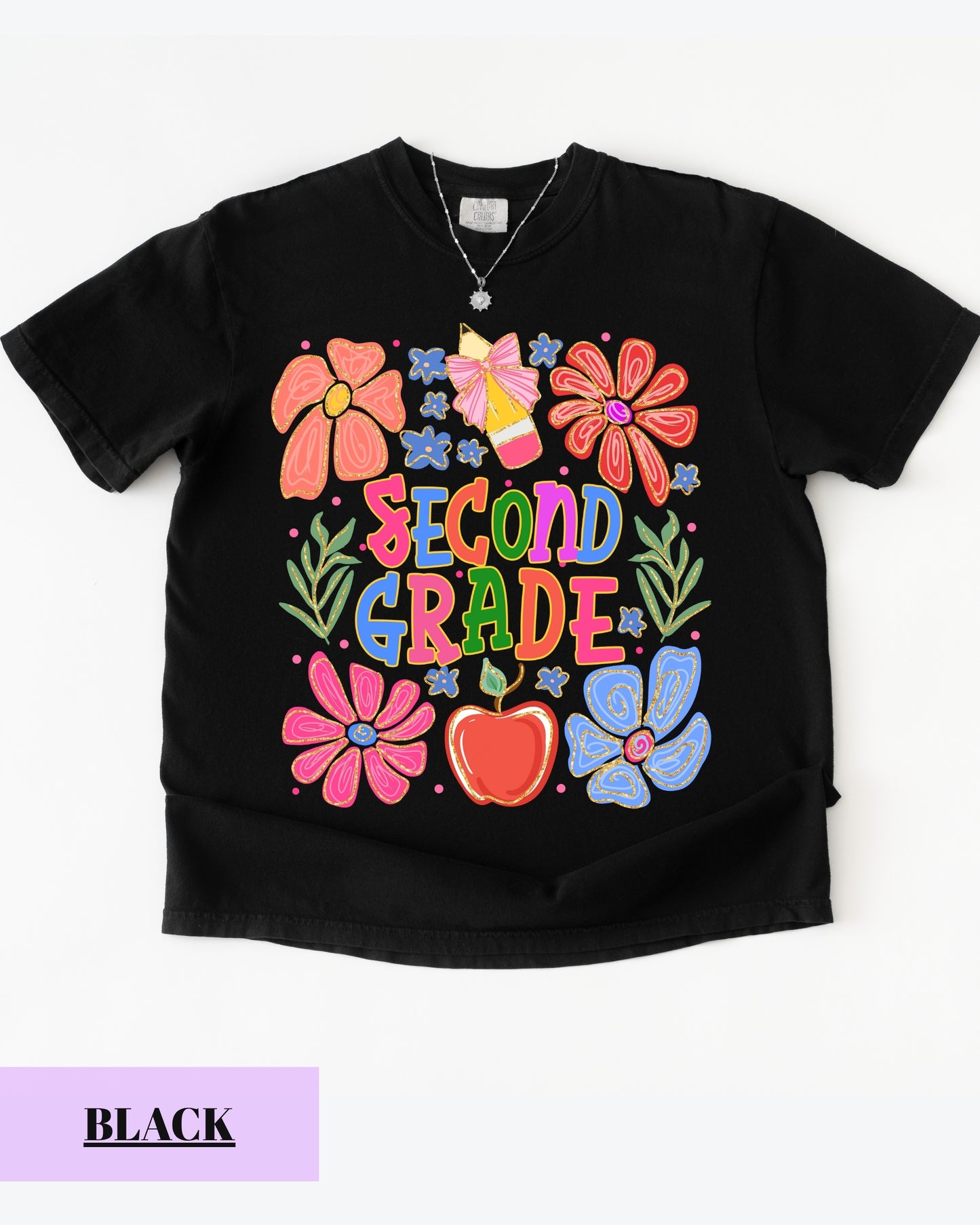 Comfort Colors® Second Grade Teacher Shirt, Back to School 2nd Grade Tee, Teacher Appreciation Gift, Cute Floral Elementary School Shirt