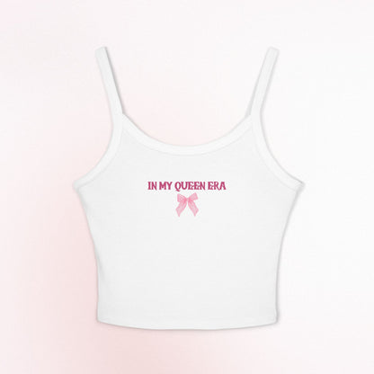 Women's Spaghetti Strap Tank Top - Coquette 'In My Queen Era' Casual Daily Tee- High Quality