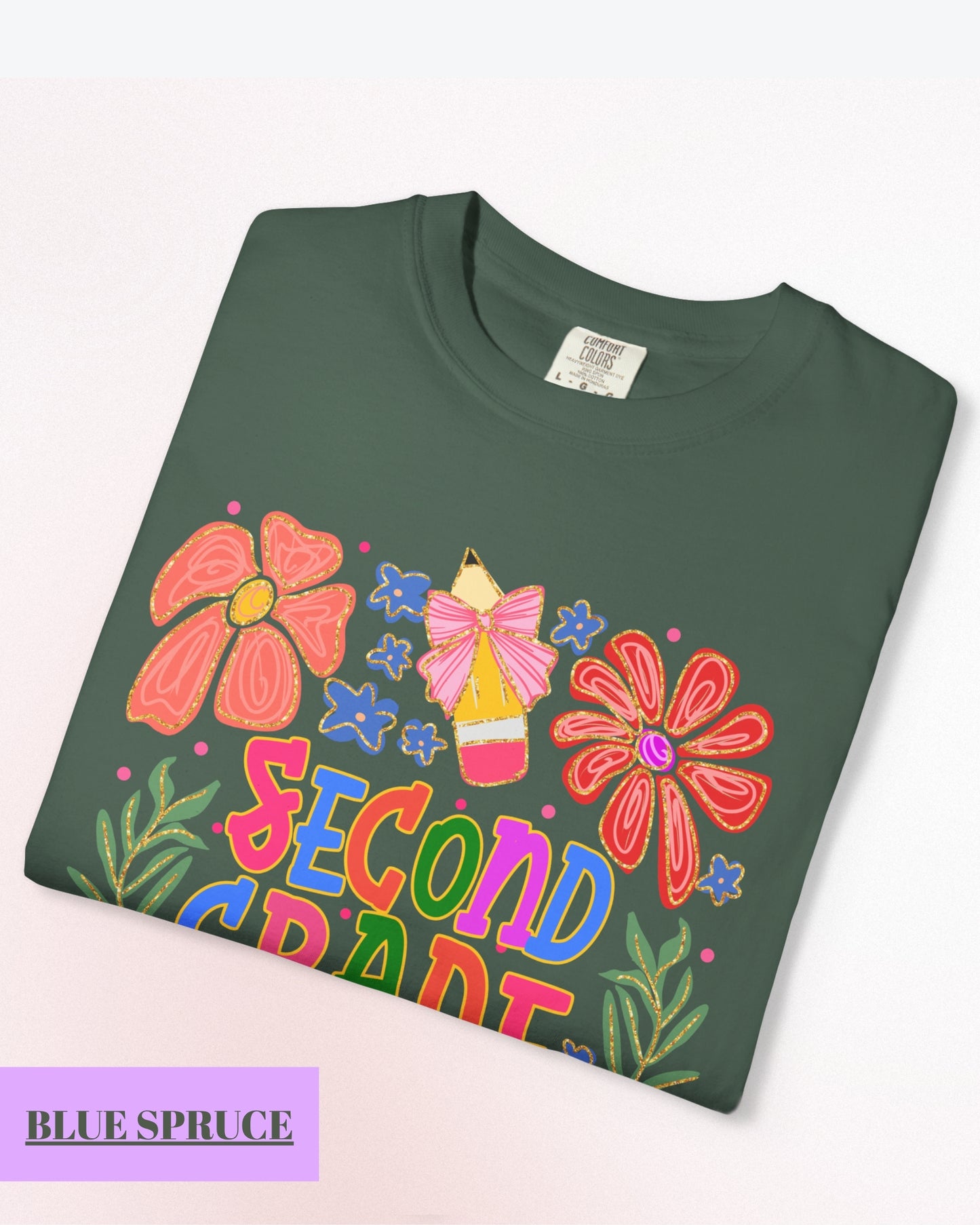 Comfort Colors® Second Grade Teacher Shirt, Back to School 2nd Grade Tee, Teacher Appreciation Gift, Cute Floral Elementary School Shirt