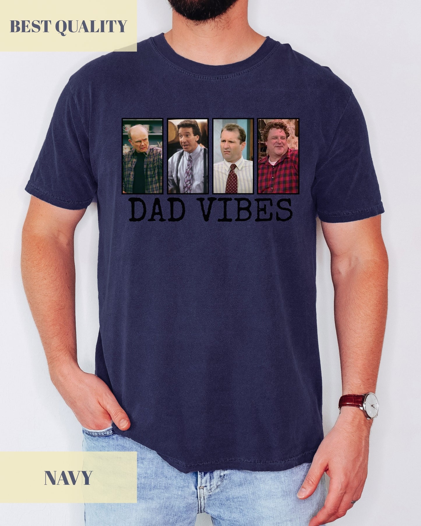 Dad Vibes 90's TV Dads Vintage Heavy Weight T-Shirt -Father Day Oversize Shirt- Dad Life, Best Dad Ever, Gift For Father Shirt