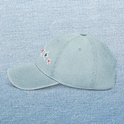 Memorial Day Embroidered Denim Hat with Stars - Casual Style for All Occasions