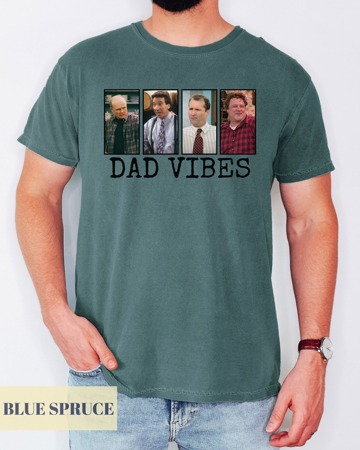 Dad Vibes 90's TV Dads Vintage Heavy Weight T-Shirt -Father Day Oversize Shirt- Dad Life, Best Dad Ever, Gift For Father Shirt