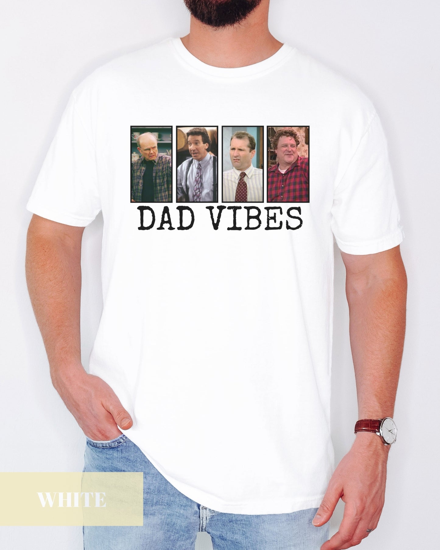 Dad Vibes 90's TV Dads Vintage Heavy Weight T-Shirt -Father Day Oversize Shirt- Dad Life, Best Dad Ever, Gift For Father Shirt