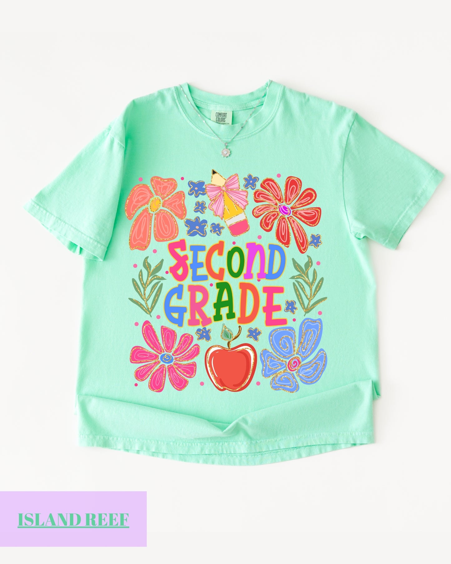 Comfort Colors® Second Grade Teacher Shirt, Back to School 2nd Grade Tee, Teacher Appreciation Gift, Cute Floral Elementary School Shirt